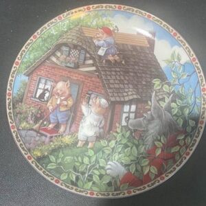 Knowles "The Three Little Pigs" Plate 1988 Once Upon A Time Plate Karen Pritchet